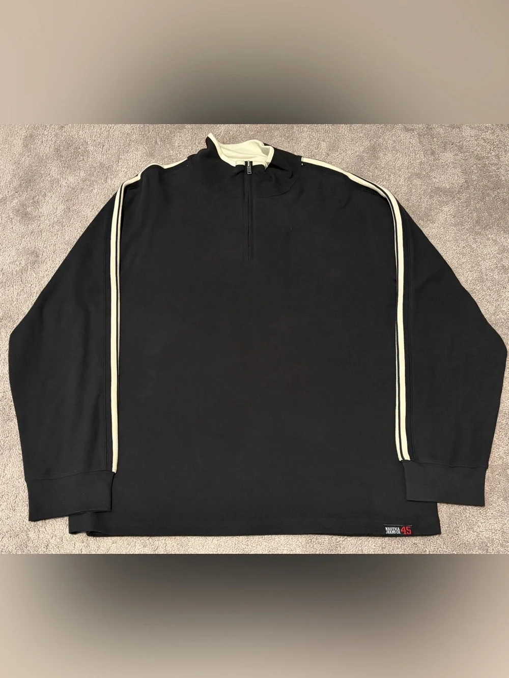 Nautica Jeans Co Men’s Black Pullover Quarter Zip Size 2XL